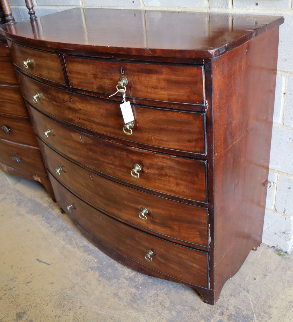 A Regency mahogany bowfront chest of drawers, W.120cm, D.57cm, H.103cm